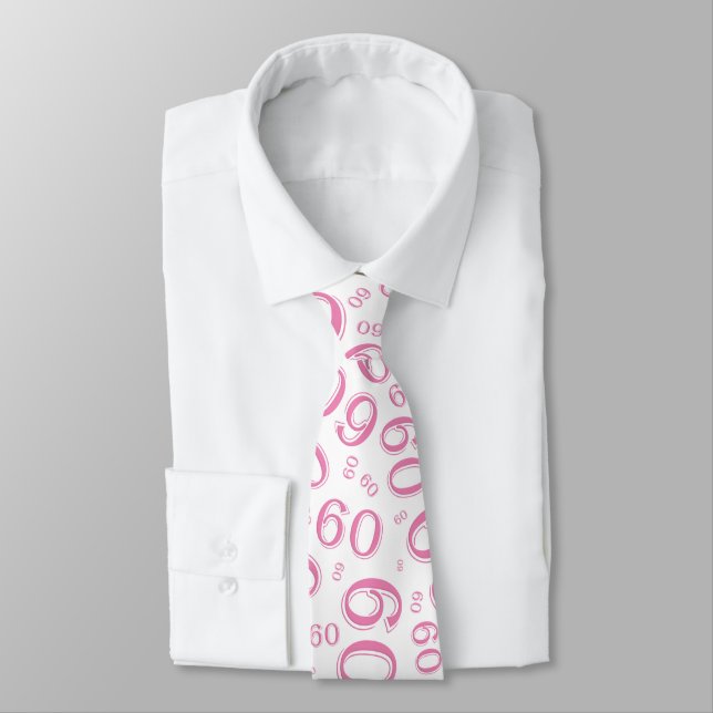 Milestone 60 Random Number Pattern Pink/White Tie (Tied)