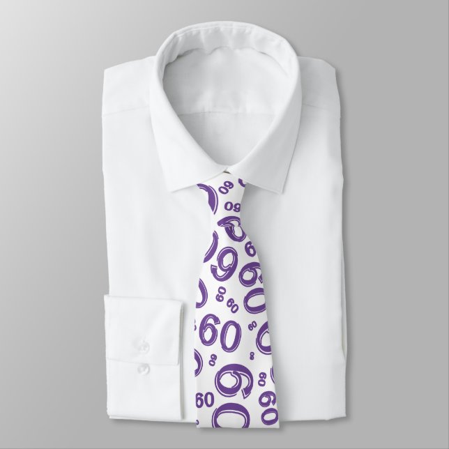 Milestone 60 Random Number Pattern Purple/White Tie (Tied)