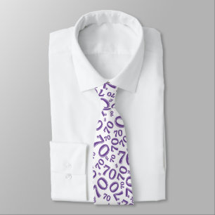 Milestone 70 Random Number Pattern Purple/White Tie