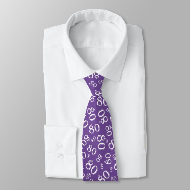 Milestone 80 Random Number Pattern Purple/White Tie (Tied)