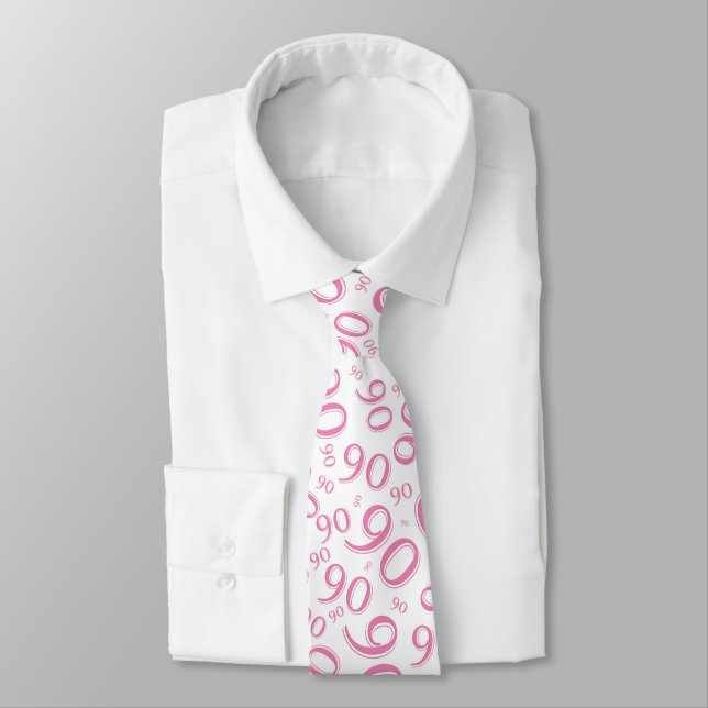 Milestone 90 Random Number Pattern Pink/White Tie (Tied)