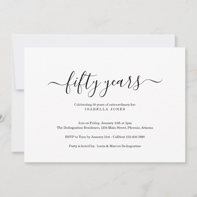 Milestone Adult Birthday Party Invitation (Front)