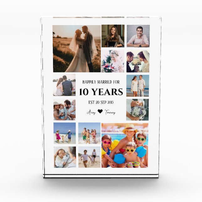 Milestone Anniversary Couple's Names Photo Block (Front)