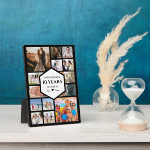 Milestone Anniversary With Hexagon Centre Photo Plaque