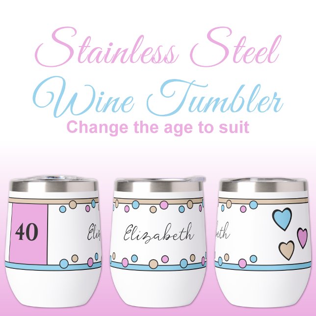 Milestone birthday 40th name blue beige (Creator Uploaded)