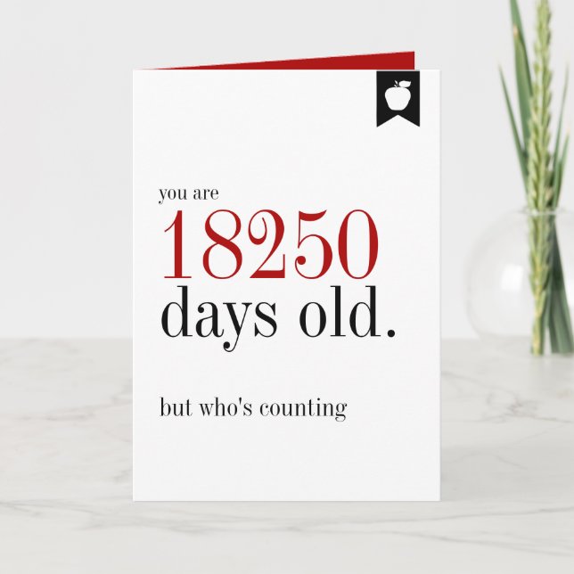 Milestone Birthday Days Old Birthday Card (Front)