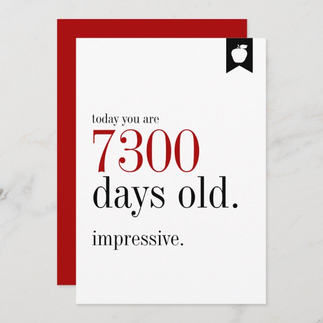 Milestone Birthday Days Old Birthday Card (Front/Back)