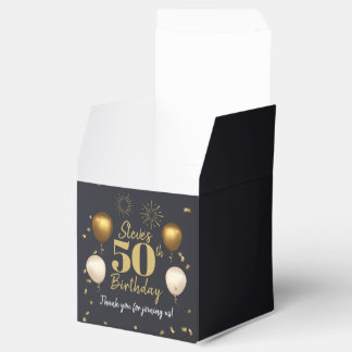 Milestone Birthday Gold Black Favour Box