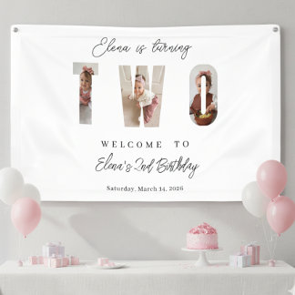Milestone Birthday Photo Typography Banner