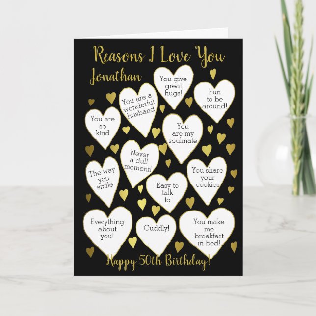 Milestone Birthday Reasons I Love You Personalized Card (Front)
