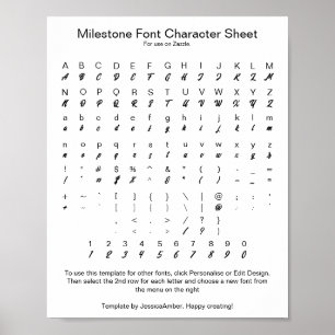 Milestone Font Character Sheet for Zazzle Poster