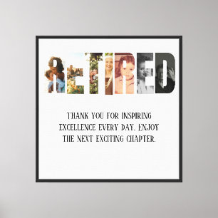 Milestone Retirement Gift Customisable Photo Frame Canvas Print