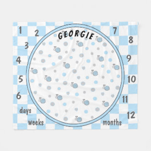 Milestone Snips and Snails Baby Fleece Blanket