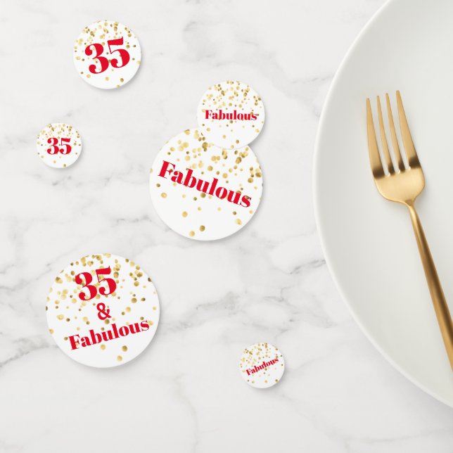 Milestone Table Confetti - Gold and Red Fabulous (Group)
