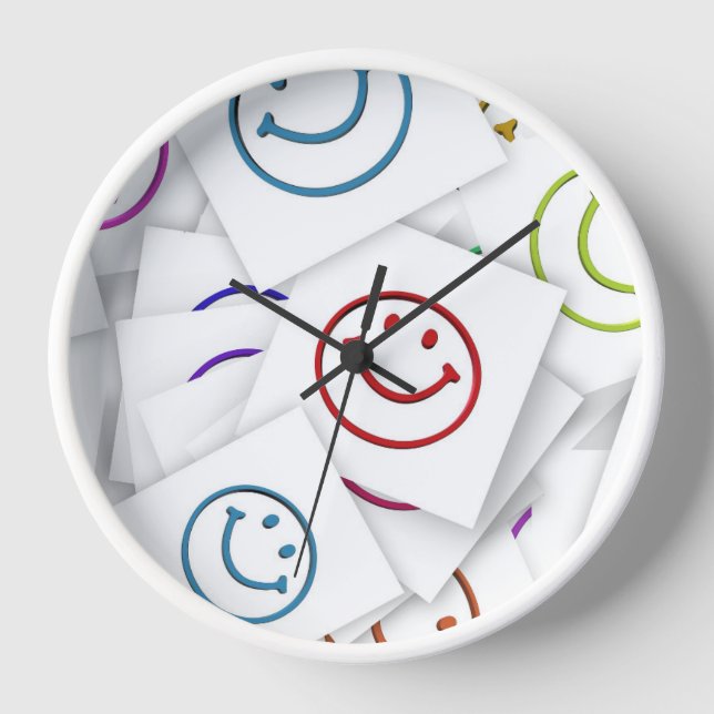 miley Emoticon Face Wall Clock (Front)