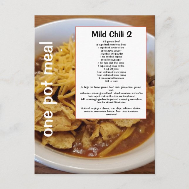 Milf chilli recipe with a secret ingredientPostcar Postcard (Front)