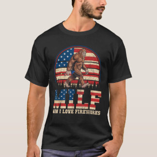 MILF Man I Love Fireworks Bigfoot USA Patriotic 4t T-Shirt