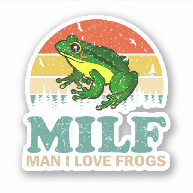 Milf Man I Love Frogs Funny Woman Autumn Seasons L (Front)