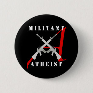 Militant Atheist black button
