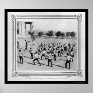 Military Academy Students Fencing in Istanbul 1885 Poster