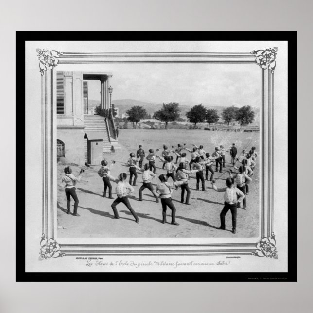 Military Academy Students Fencing in Istanbul 1885 Poster (Front)