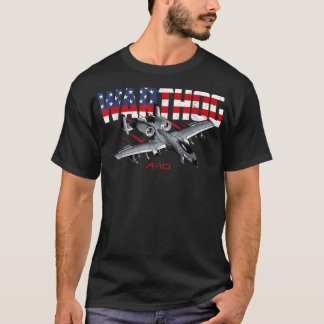 Military Aeroplane A10 Warthog American Flag  T-Shirt
