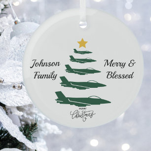 Military Aeroplane Christmas Tree,Simple Custom Glass Tree Decoration
