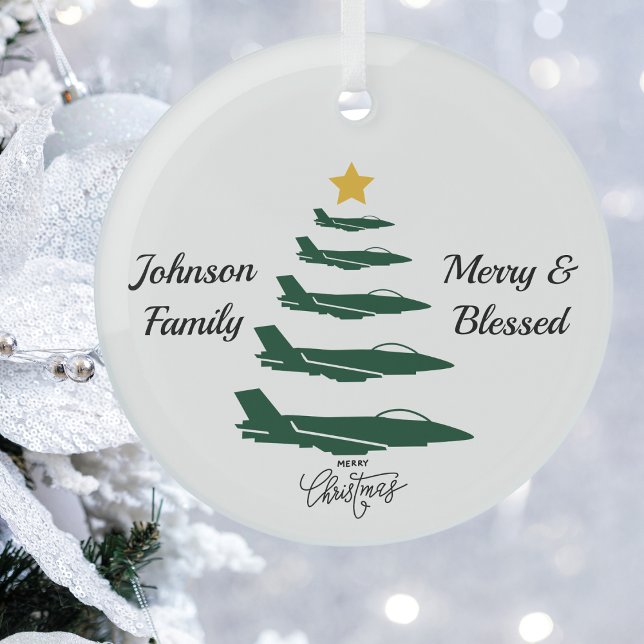 Military Aeroplane Christmas Tree,Simple Custom Glass Tree Decoration (Creator Uploaded)