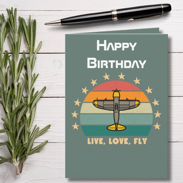 Military Aeroplane Flying, Aviation Birthday Card (Creator Uploaded)