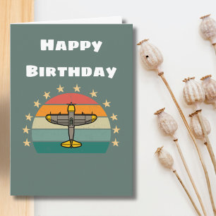 Military Aeroplane Flying, Cool Aviation Birthday Card