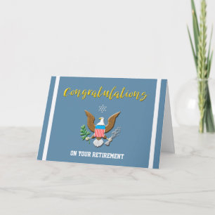 Military Air Force Retirement Colour Defence emble Card