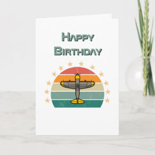 Military Airplane Flying, Aviation Birthday Card