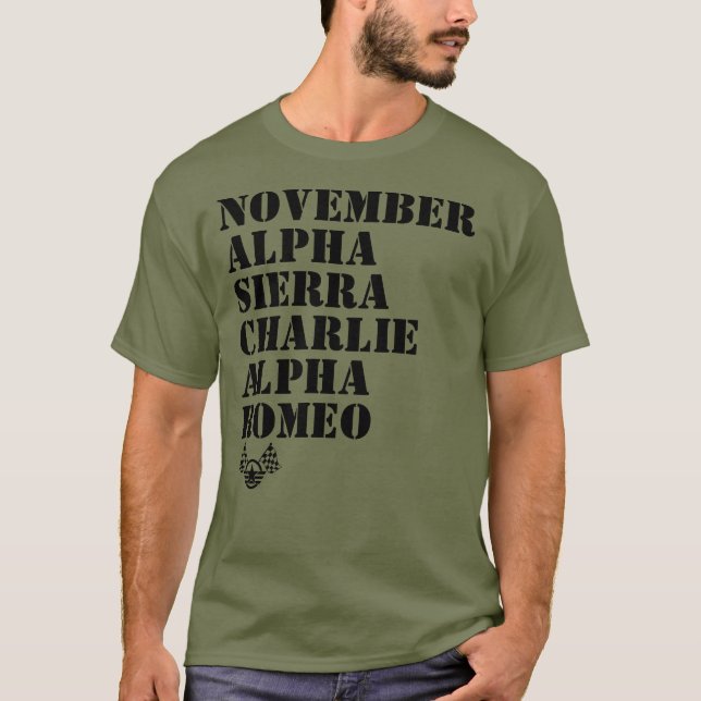 Military Alphabet Stock Car Racing Shirt (Front)