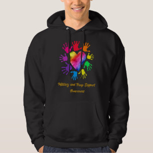 Military And Troop Support Awareness Hands Hoodie