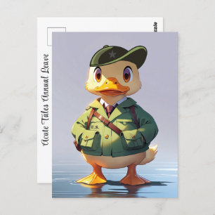 Military Armed Forces Annual Leave GI Cartoon Duck Postcard