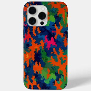 Military Armed Forces Camouflage Style Neon Nights iPhone 15 Pro Max Case