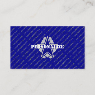 Military Armed Forces Recruiter Blue Space Style Business Card