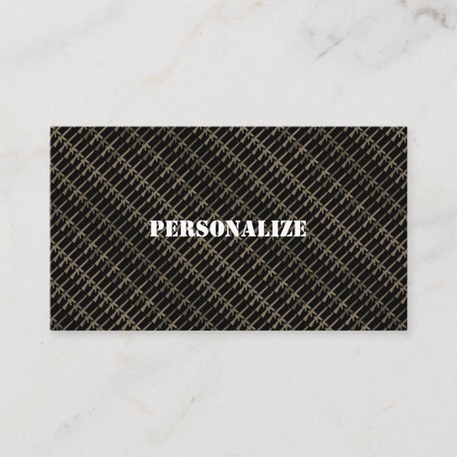 Military Armed Forces Recruiter Camo Gun Black Hue Business Card (Front)