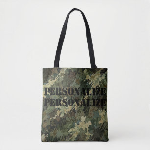 Military Armed Forces Style Camouflage Black Hunt Tote Bag