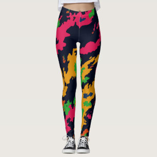 Military Armed Forces Style Neon Colour Camouflage Leggings