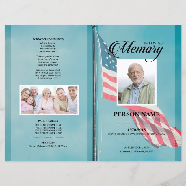 Military Army Funeral Template (Front)