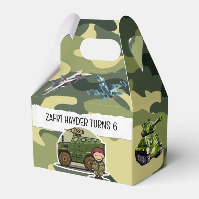 Military Army Theme Gable Box For Birthday party (Front Side)