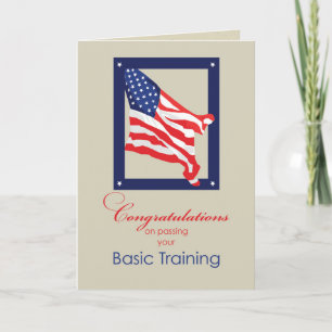 Military Basic Training Congratulations Flag, Star Card