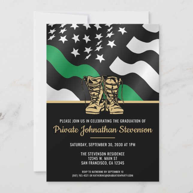 Military Basic Training Graduation Patriotic Party Invitation (Front)