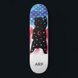 *~* Military Bear Red White Blue Flag Skateboard<br><div class="desc">*Energetically Enhanced / imbues GRIZZLY BEAR silhouette on American Flag * Patriotic American Flag with black GRIZZLY BEAR silhouette . . This design features the USA Flag American Flag also known as Old Glory and Stars and Stripes. This Watercolor American Flag design includes the colours Red White Blue in the...</div>