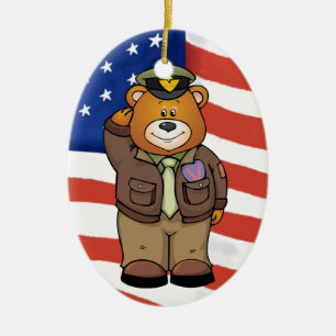 Military Bears Ceramic Tree Decoration
