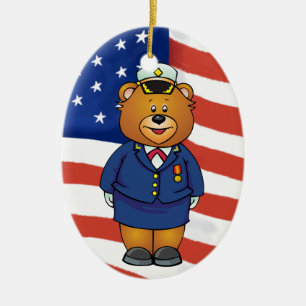 Military Bears Ceramic Tree Decoration