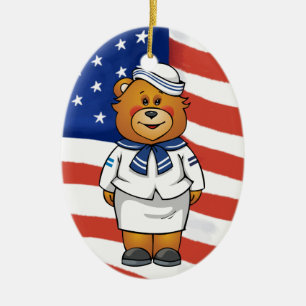 Military Bears Ceramic Tree Decoration