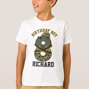 Military Birthday Boy Eight Soldier T-Shirt