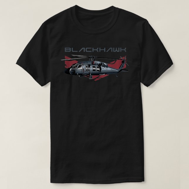 Military Blackhawk Helicopter Aeroplane  T-Shirt (Design Front)